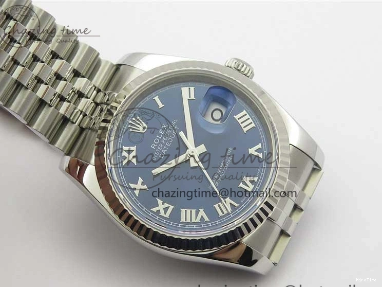 MiroTime 0801 DateJust 36 SS 116234 ARF 1:1 Best Edition 904L Steel Blue Dial Roman Markers on Jubilee Bracelet SH3135 V WellDesigned 3199